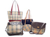 BURBERRY Nova Check Leather Bag 4-Piece Shoulder Bag Set