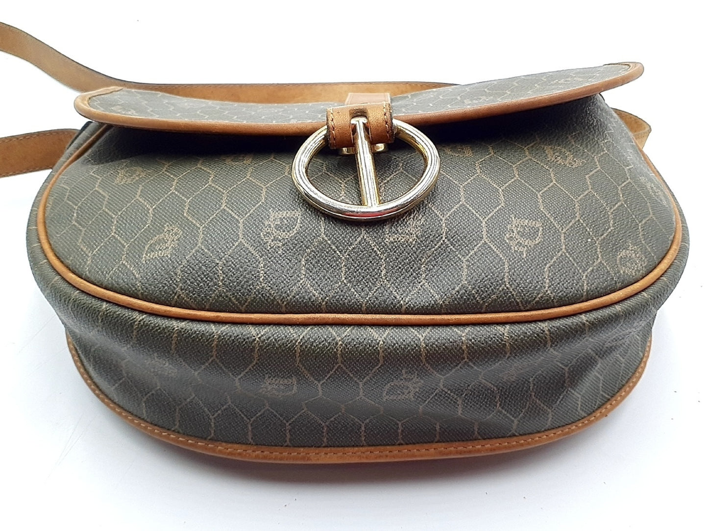 Dior 2-Piece Honeycomb Leather Shoulder Bag with Gold Hardware and Black Leather Shoulder Bag