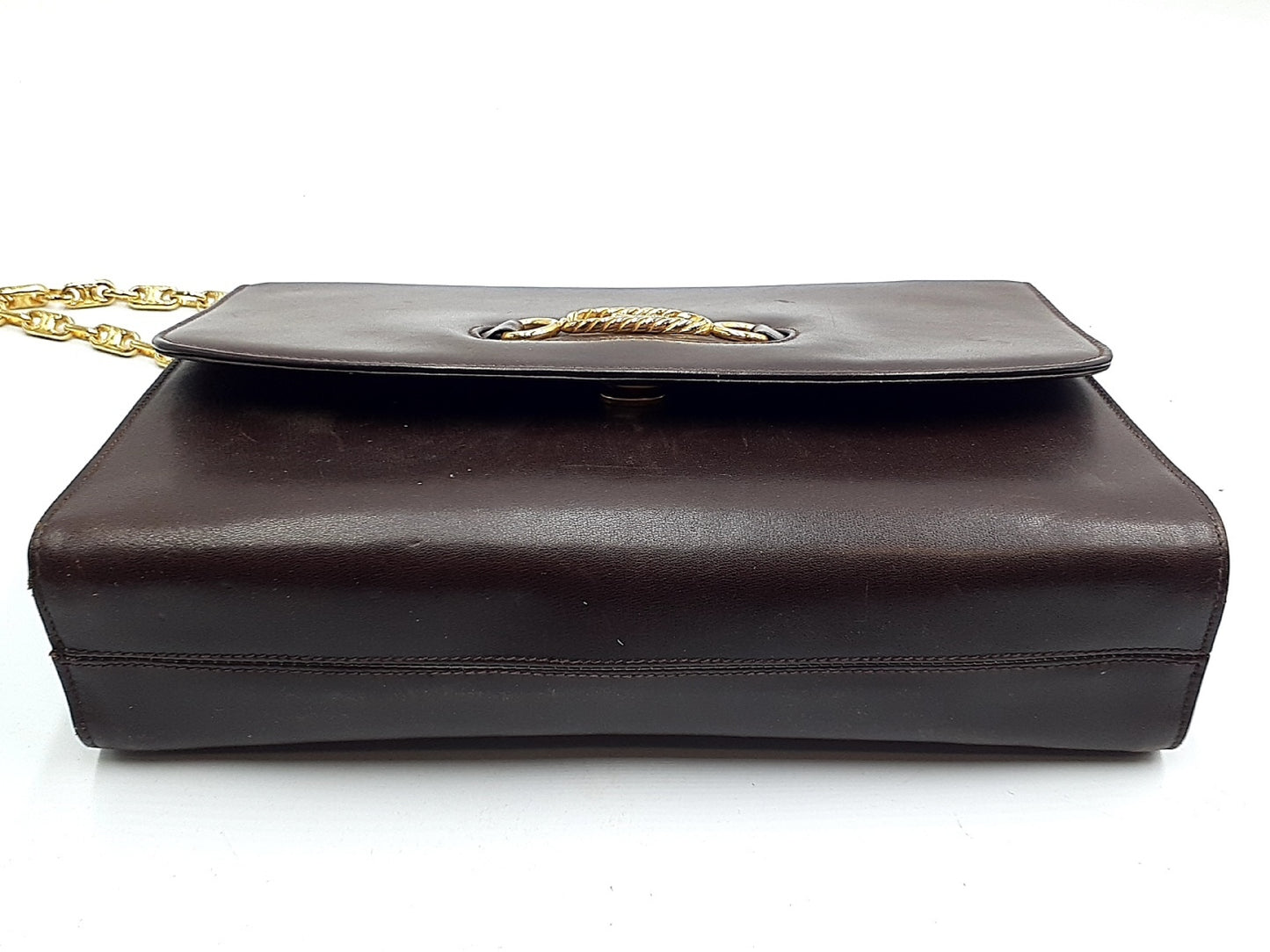 CELINE 4-Piece Macadam Pattern Chain Shoulder Bag Leather Vintage Second Bag