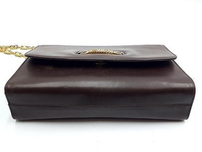 CELINE 4-Piece Macadam Pattern Chain Shoulder Bag Leather Vintage Second Bag