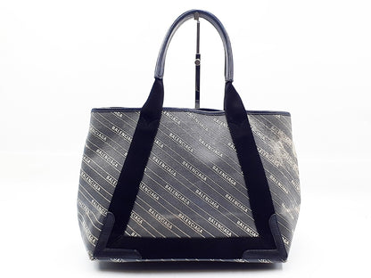 BALENCIAGA Logo Navy Cabas M 581292 Tote Bag