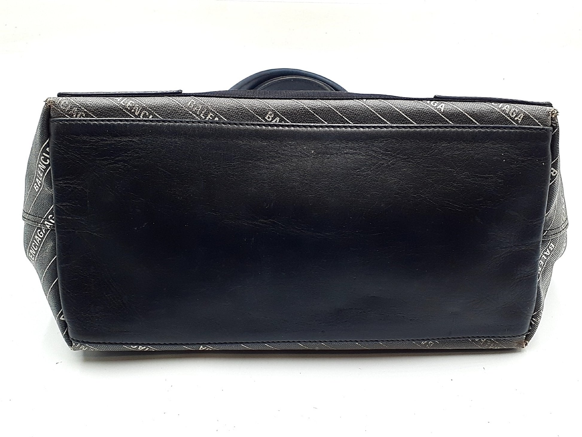 BALENCIAGA Logo Navy Cabas M 581292 Tote Bag