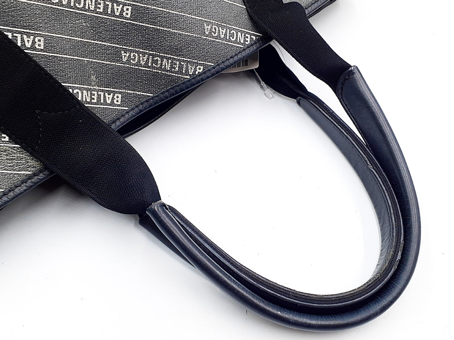 BALENCIAGA Logo Navy Cabas M 581292 Tote Bag