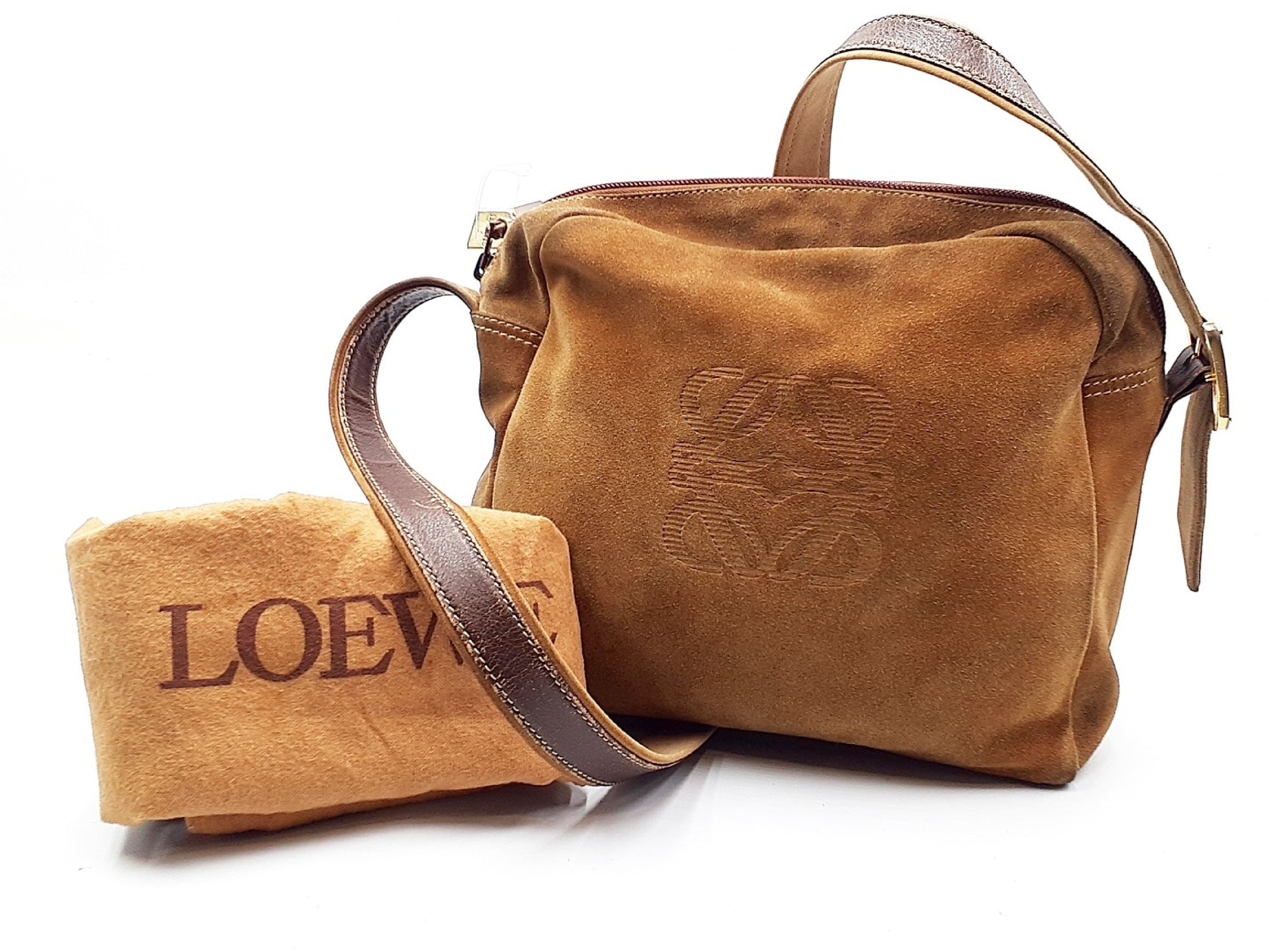 LOEWE Anagram Gold Hardware Leather Shoulder Bag