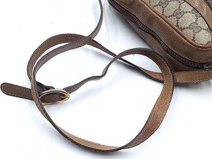 GUCCI GG Supreme Sherry Line Gold Hardware Leather Shoulder Bag