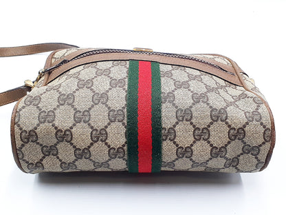 GUCCI GG Supreme Sherry Line Gold Hardware Leather Shoulder Bag