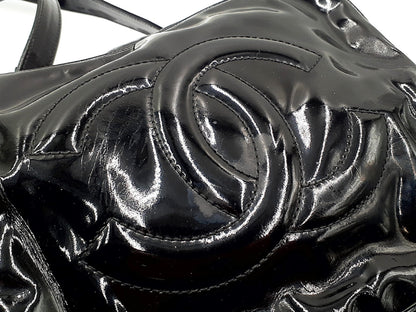 CHANEL 2-way handbag with strap, CC Coco Mark, patent leather, No. 4 series