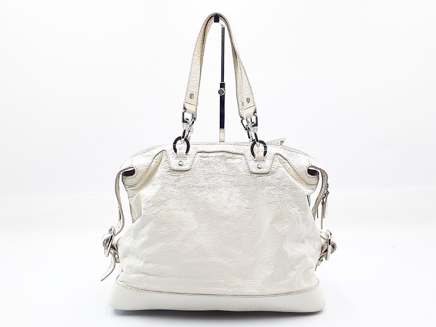 CELINE Chain Hand Triomphe White Handbag
