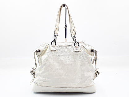 CELINE Chain Hand Triomphe White Handbag