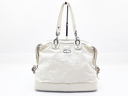 CELINE Chain Hand Triomphe White Handbag