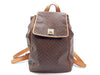 CELINE Macadam Pattern Gold Hardware Leather Backpack