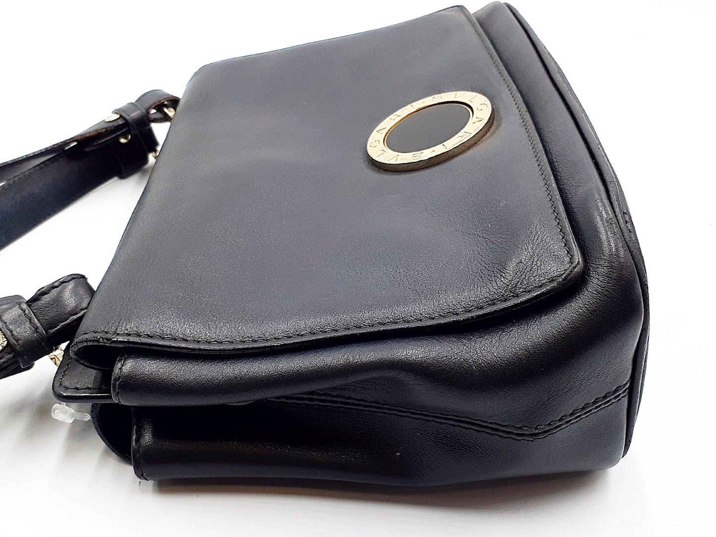 BVLGARI 2-way handbag with strap, B.zero hardware, gold hardware, leather