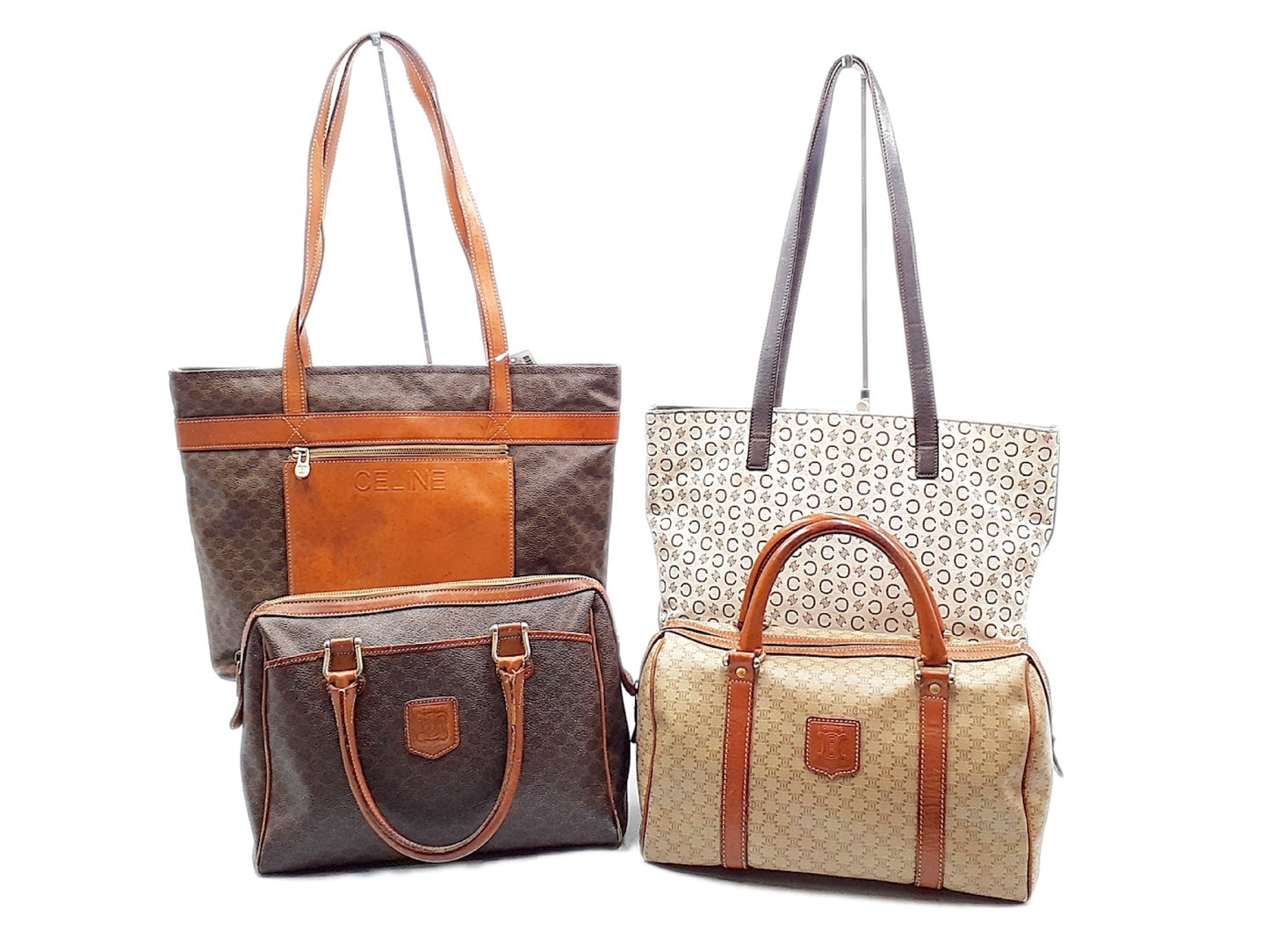 CELINE 4-Piece Macadam Leather Vintage Bag Set