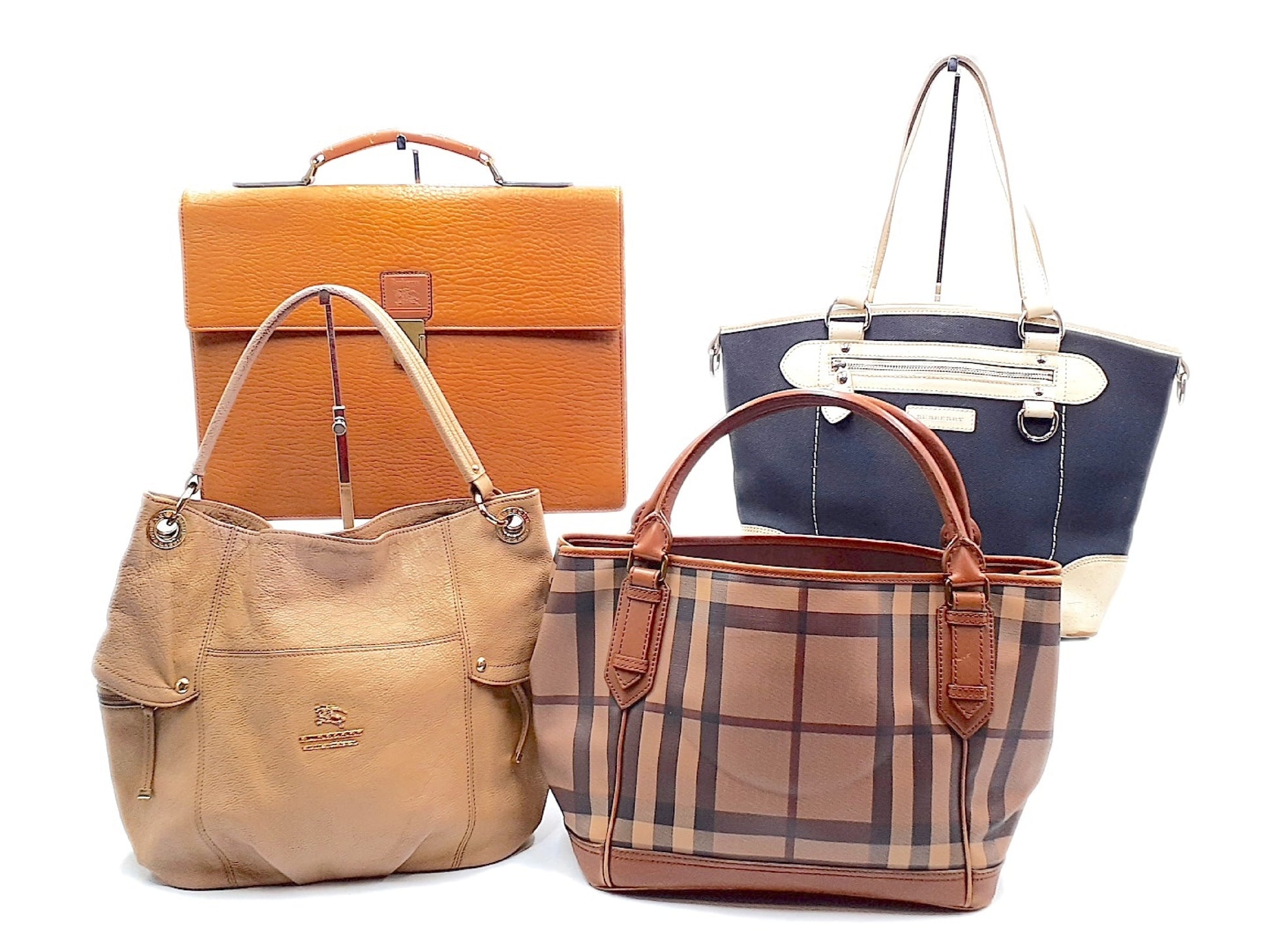BURBERRY Nova Check Leather Bag 4-Piece Set Tote Bag