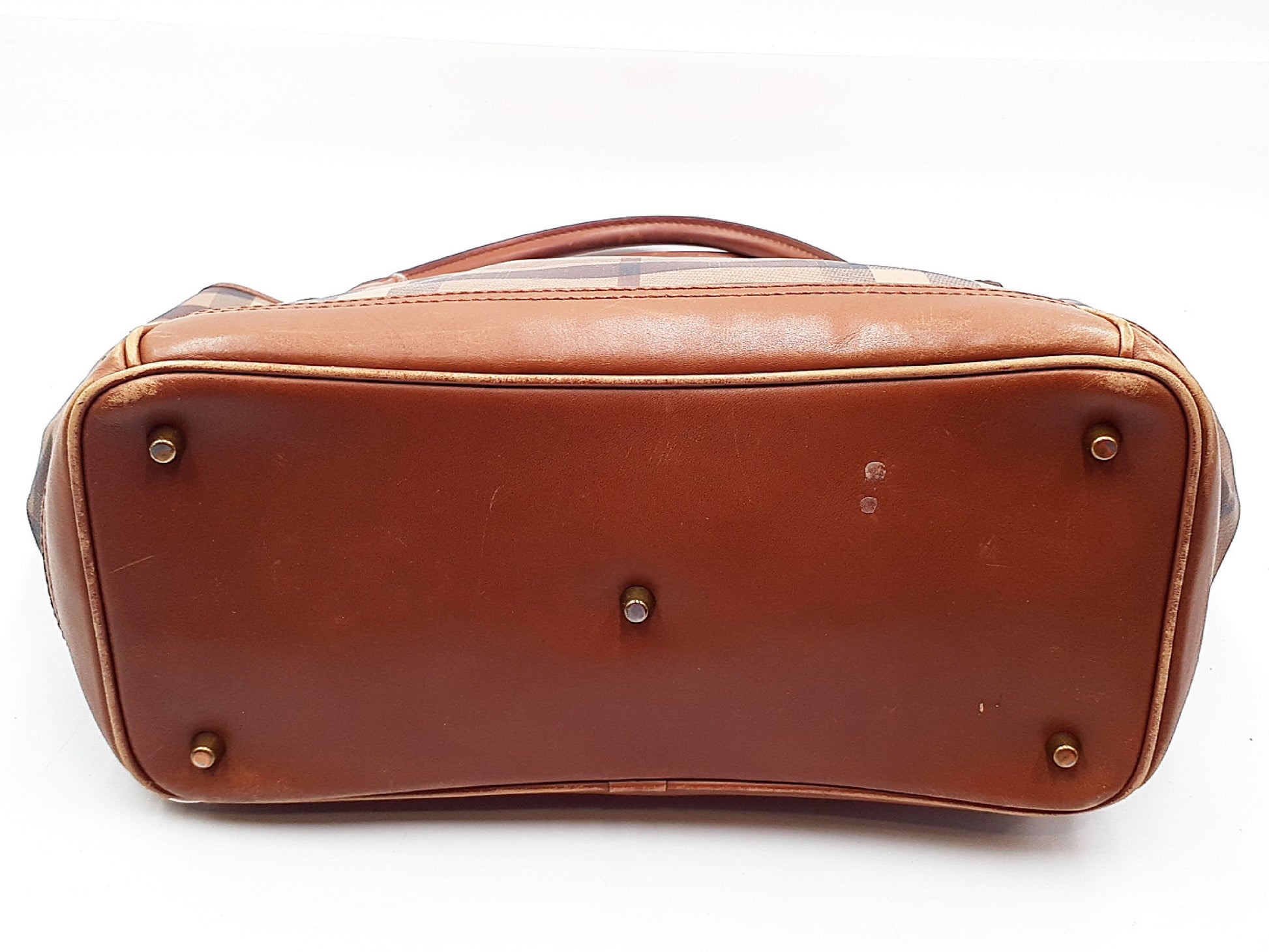 BURBERRY Nova Check Leather Bag 4-Piece Set Tote Bag