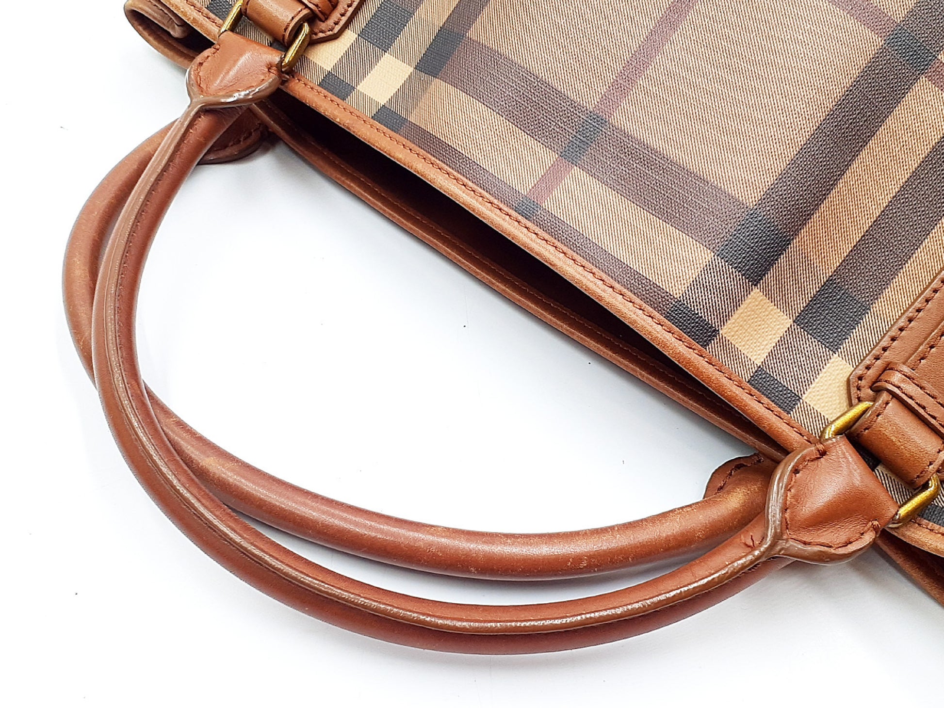 BURBERRY Nova Check Leather Bag 4-Piece Set Tote Bag