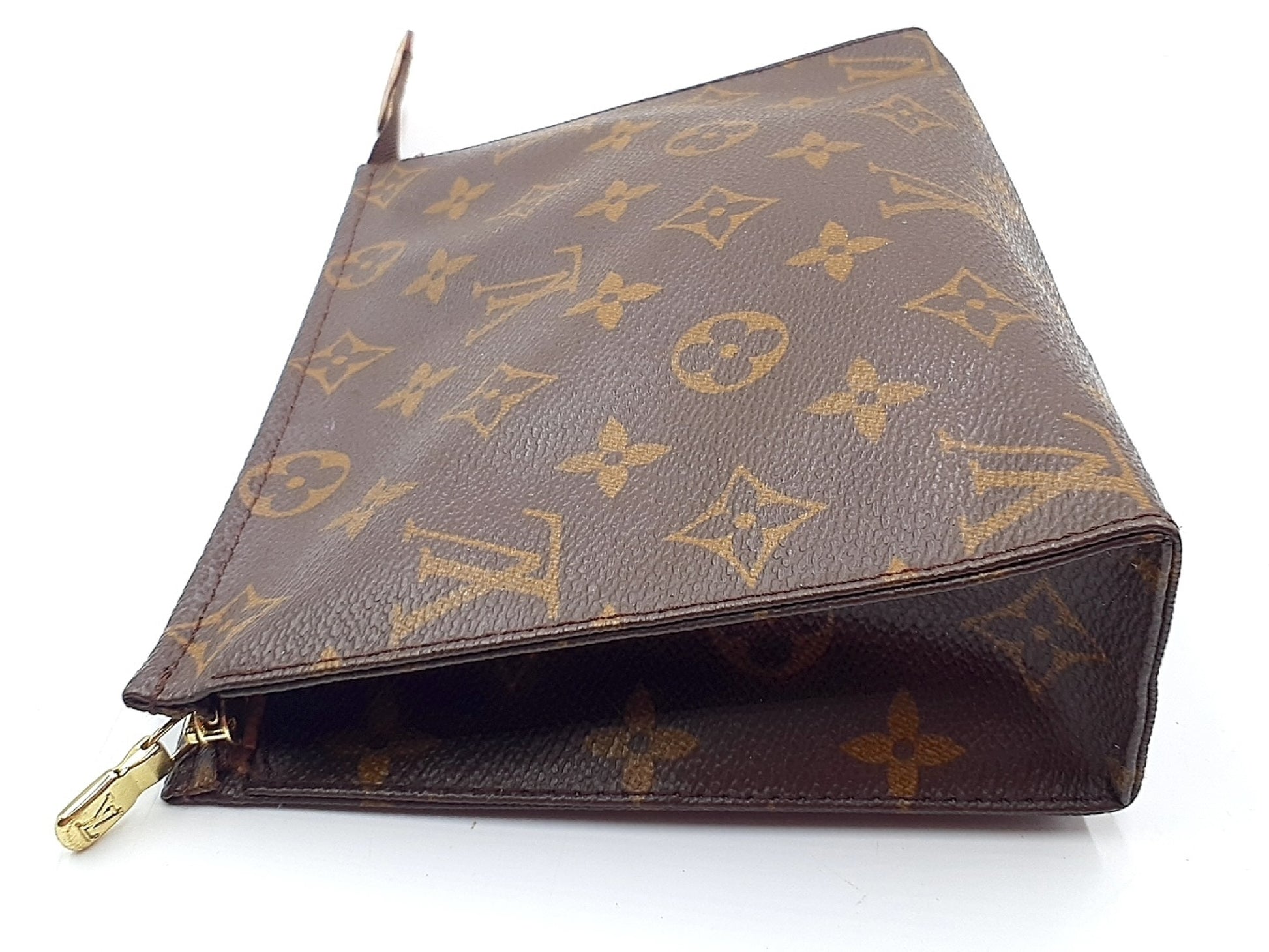 LOUIS VUITTON Monogram 4-Piece Set: Monogram Poche Toilette 15, Poche Toilette 19, Damier Cosmetic Pouch