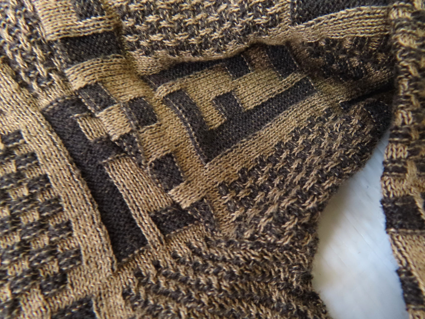 FENDI Men's Zucca Print Brown Knit Top