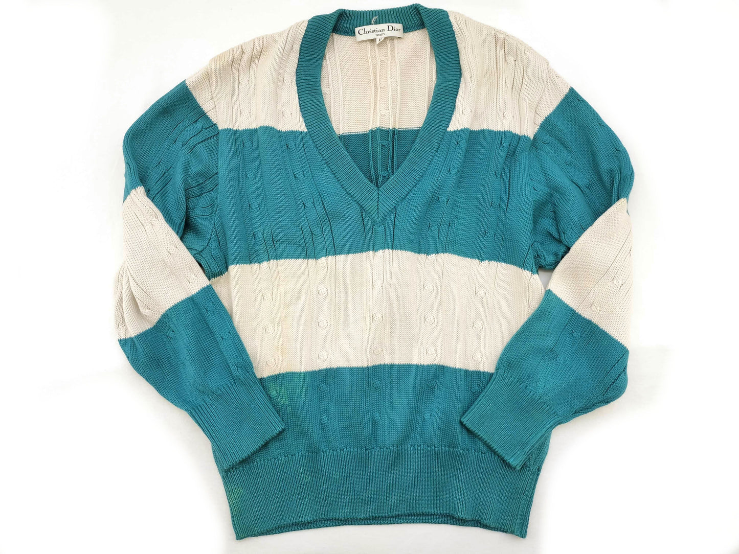 Dior Christian Dior Cable Knit Wool Thick Top