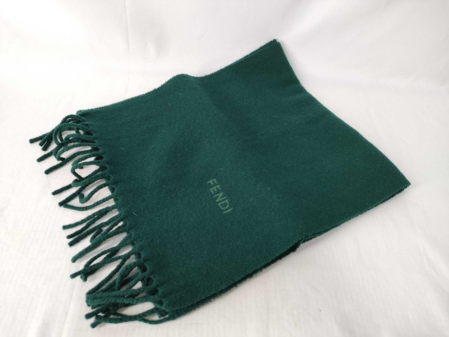 FENDI Fendi logo embroidered wool scarf