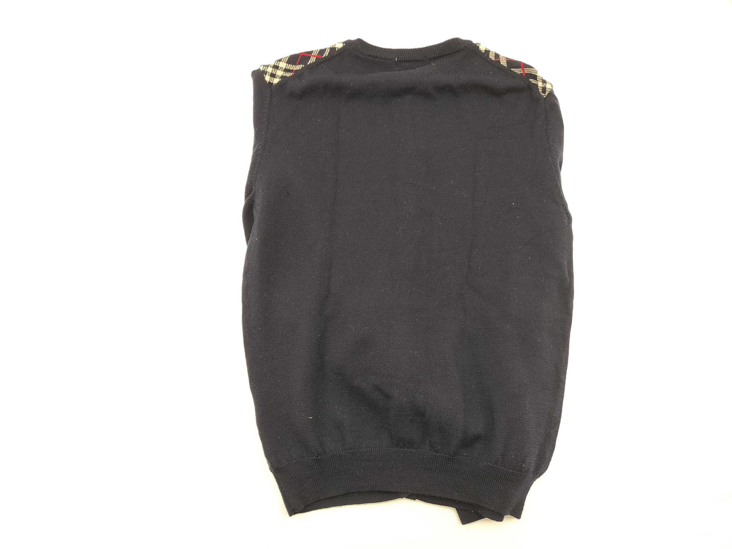 BURBERRY Horse Gold Button Nova Check Wool Cardigan Burberry Cardigan