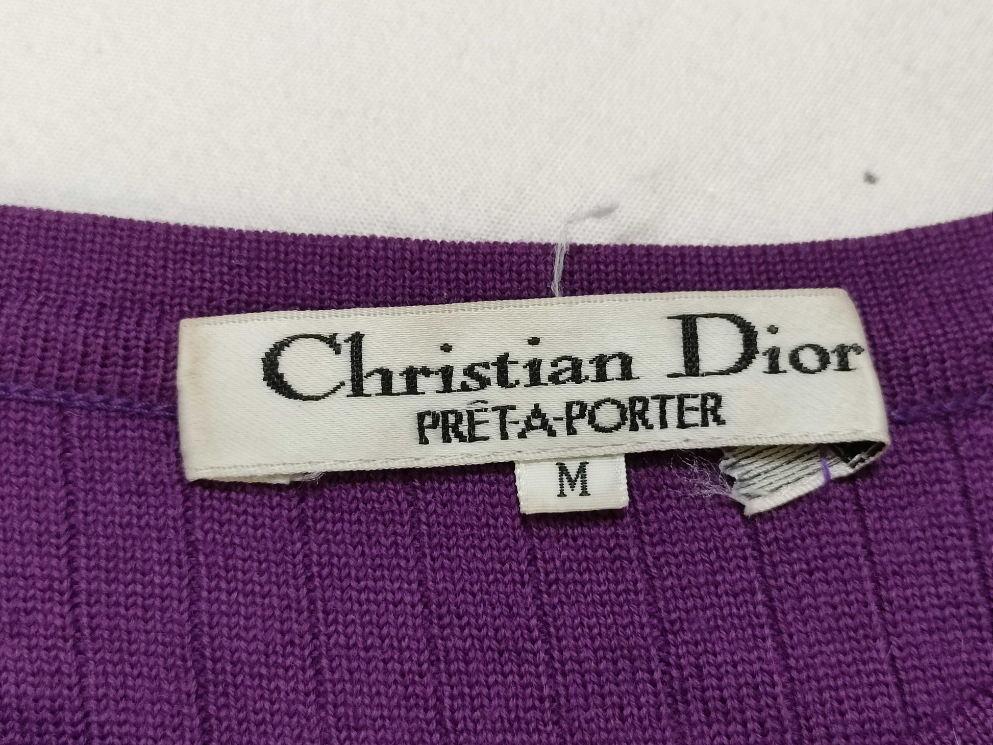 Dior Christian Dior Brand Logo Purple Wool Knit Top