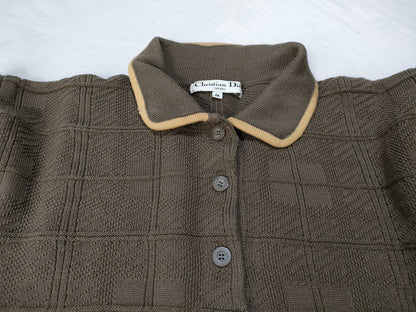 Dior Christian Dior Cable 3D 3D Design Wool Thick Knit Top