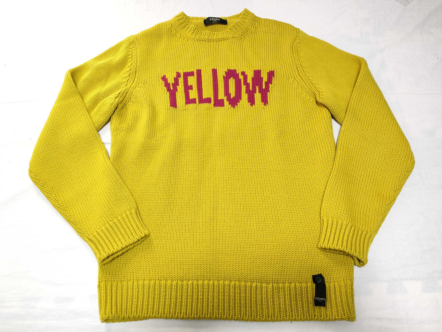 FENDI Men's FENDI Current Tag Wool Loose Knit Sweater Top