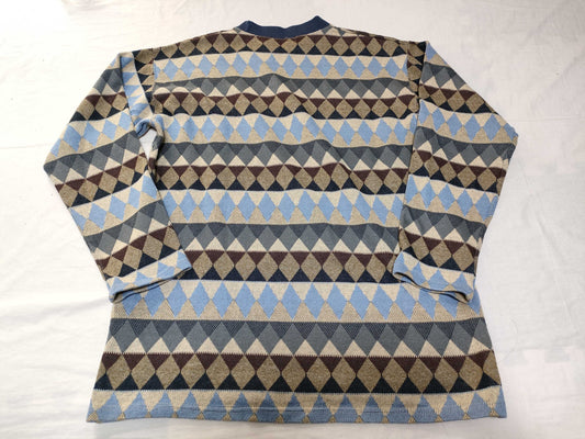 Yves Saint Laurent Men's Argyle Knit Thick Wool Top