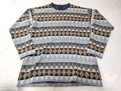 Yves Saint Laurent Men's Argyle Knit Thick Wool Top