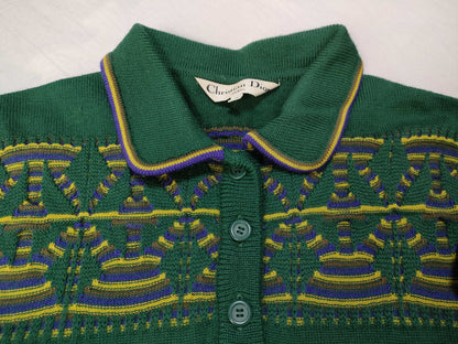 Dior Christian Dior Multicolor Wool Thick Knit Sweater Top
