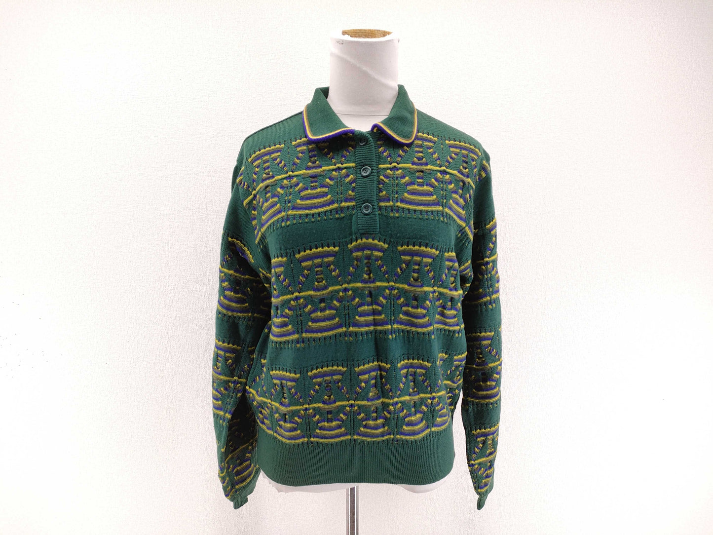 Dior Christian Dior Multicolor Wool Thick Knit Sweater Top