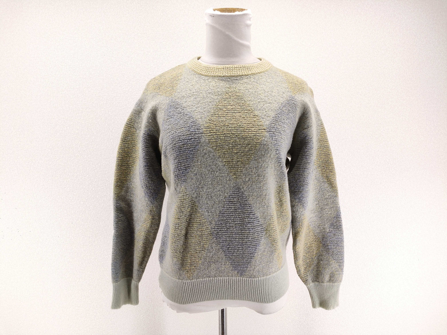 Dior Men's DIOR HOMME Argyle Wool Knit Thick Top