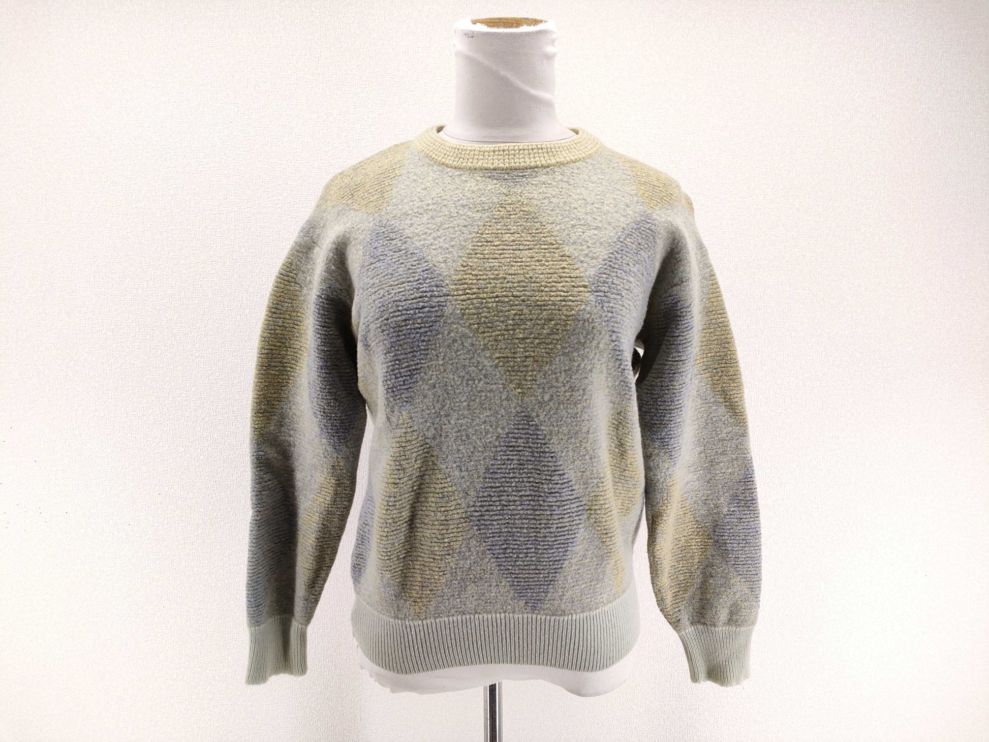 Dior Men's DIOR HOMME Argyle Wool Knit Thick Top