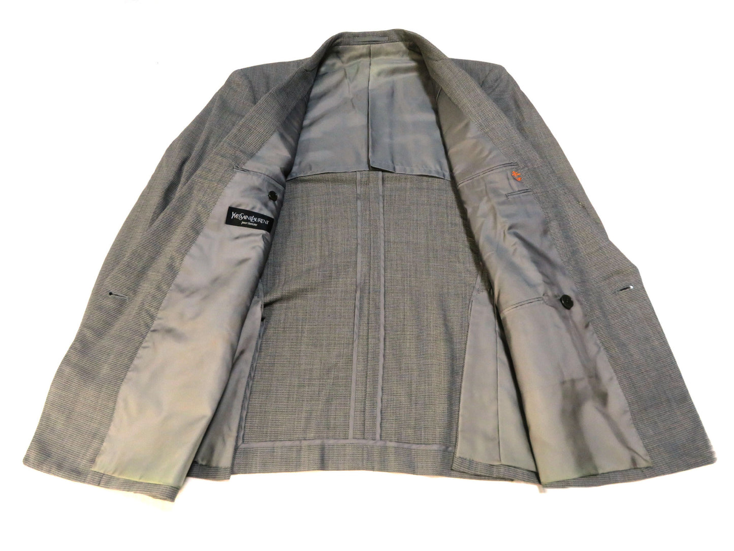 Yves Saint Laurent Houndstooth Wool Set for Men, Jacket and Pants, Other Apparel