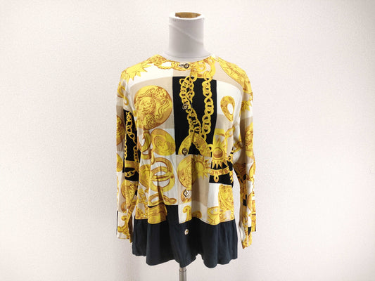 CELINE Triomphe Gold Pattern CELINE Cardigan Triomphe Design Top