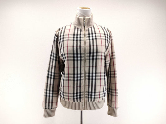 BURBERRY All-Check Nova Check Zip-Up Jacket with Quilted Interior and Knit Panel