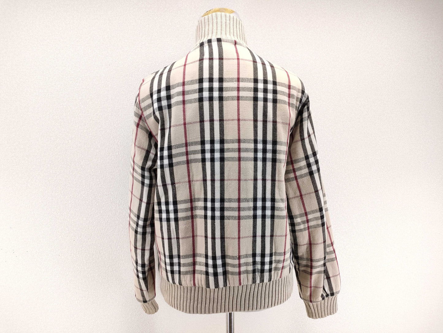 BURBERRY All-Check Nova Check Zip-Up Jacket with Quilted Interior and Knit Panel