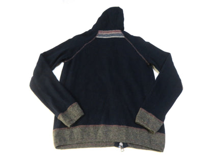 MONCLER Men's Logo Moncler Navy Zip-Up Hoodie Wool Navy Jacket