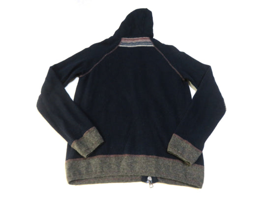 MONCLER Men's Logo Moncler Navy Zip-Up Hoodie Wool Navy Jacket