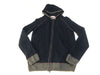 MONCLER Men's Logo Moncler Navy Zip-Up Hoodie Wool Navy Jacket