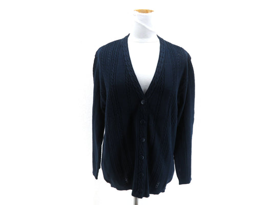 Dior DIOR SPORTS Cable Knit Wool Cardigan Navy