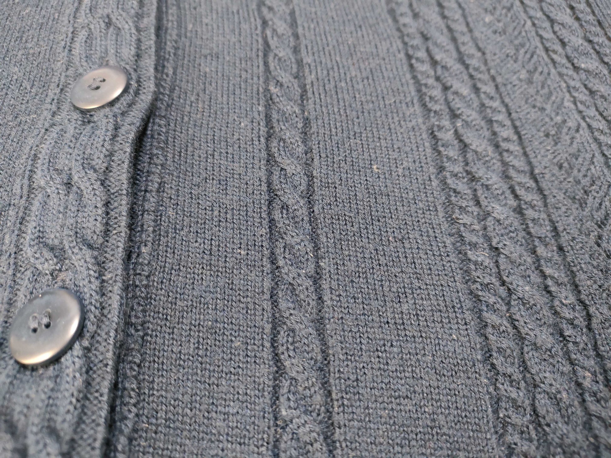 Dior DIOR SPORTS Cable Knit Wool Cardigan Navy