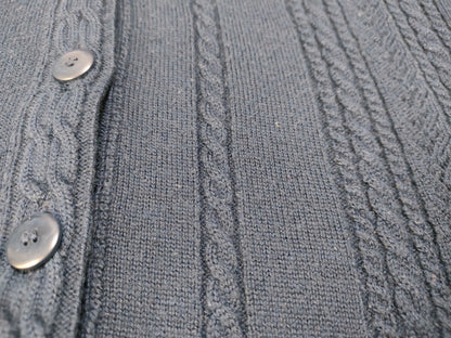 Dior DIOR SPORTS Cable Knit Wool Cardigan Navy