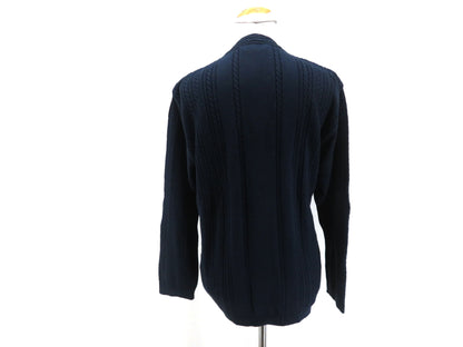 Dior DIOR SPORTS Cable Knit Wool Cardigan Navy