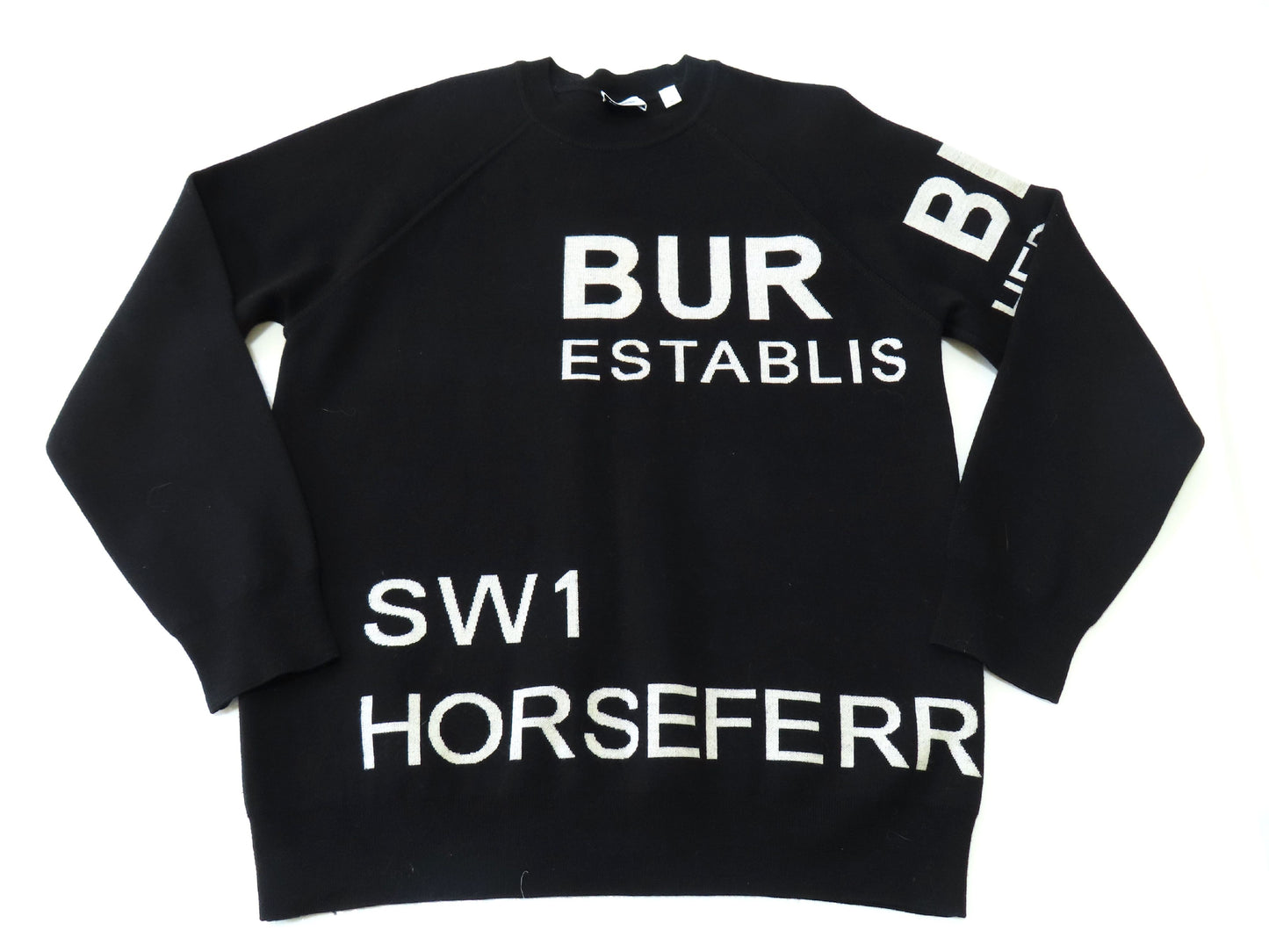 BURBERRY Men's Horseferry Black Knit Sweater, Horseferry Tops