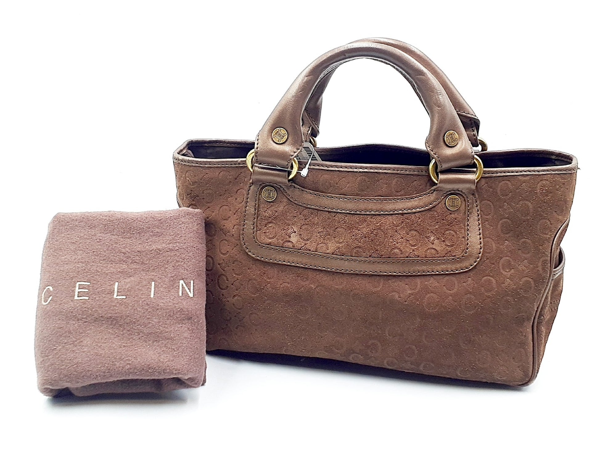 CELINE Boogie Leather Handbag with Gold Hardware