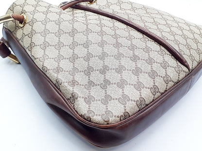 GUCCI GG Supreme GG Supreme Gold Hardware Leather One-Shoulder Shoulder Bag