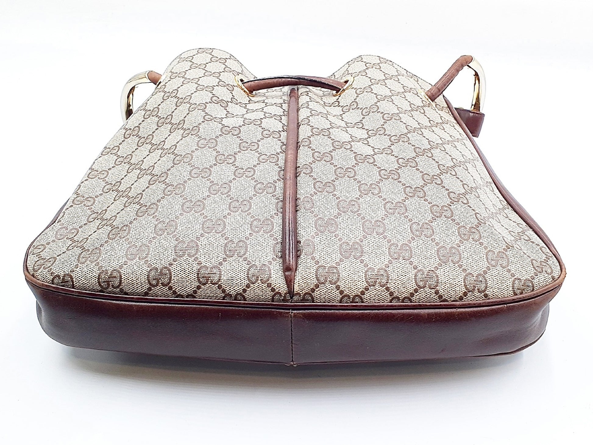 GUCCI GG Supreme GG Supreme Gold Hardware Leather One-Shoulder Shoulder Bag