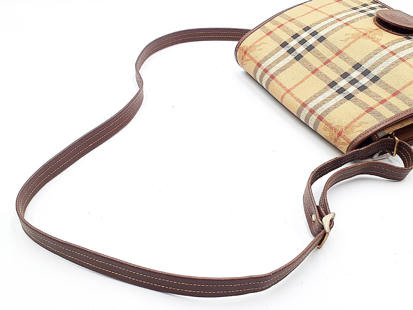 BURBERRY Nova Check Leather Shoulder Bag